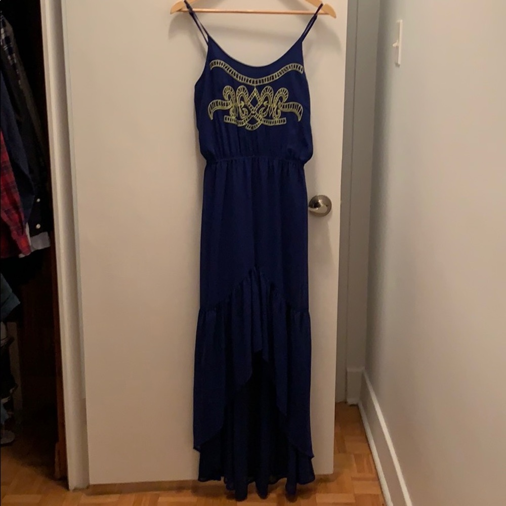 Royal Blue Maxi High Low Dress